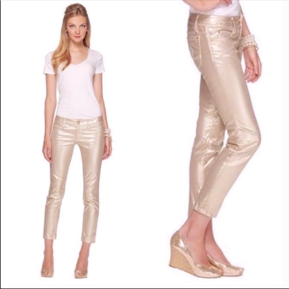 Lilly Pulitzer •8• Gold Worth Skinny Jeans